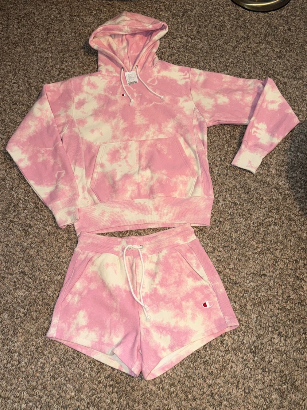 Urban Outfitters Tie Dye Champion Hoodie/Short Set New With Tags - Small